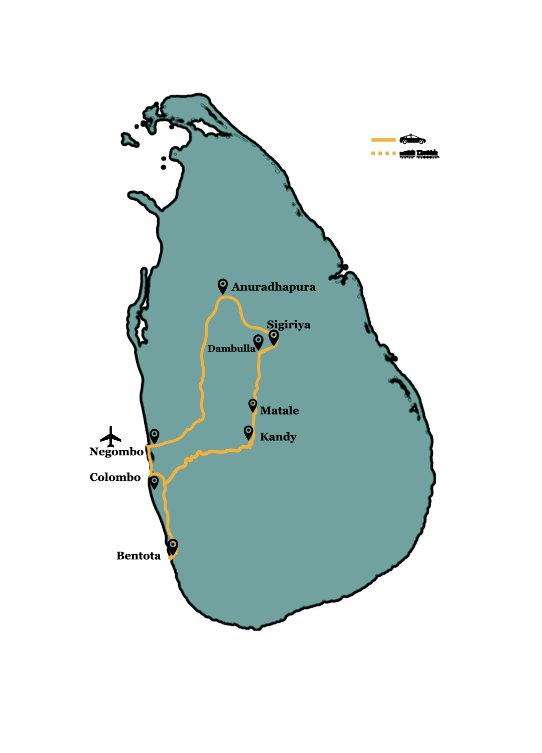 Route des 14 Tage Sri Lanka Ayurveda Yoga und Spiritual Wellness Retreats